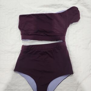 One-Shoulder Purple Bikini Set